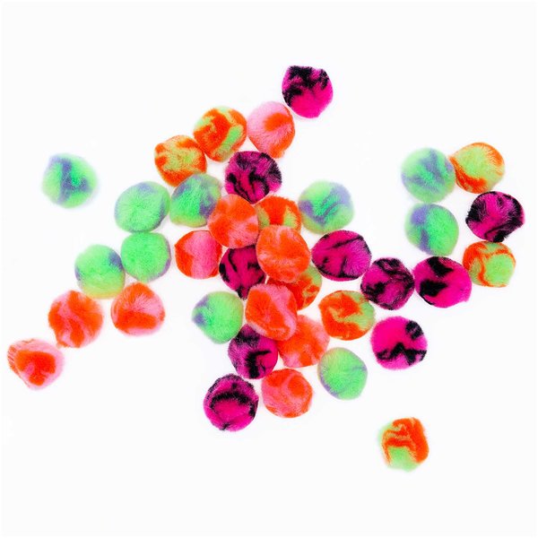 Pompons 40Stk 25mm Säure leo Neon-Pastell